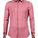 Plain Front Placket- Pinkish Red Casual Shirt