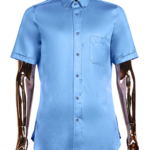 Blue Short Sleeve- Collar Button Down Shirt