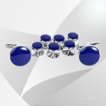 Round Shape Blue Cufflinks & Studs